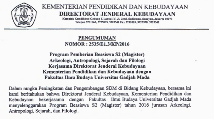 Beasiswa Program Magister