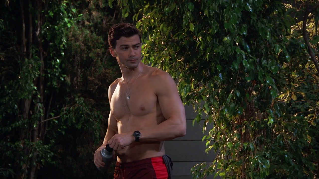 His character, Griffin, took another shirtless jog and... 