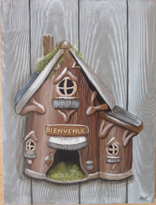 Maison,Bois,Gnome,Peinture