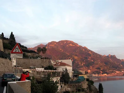 sunset in amalfi coast