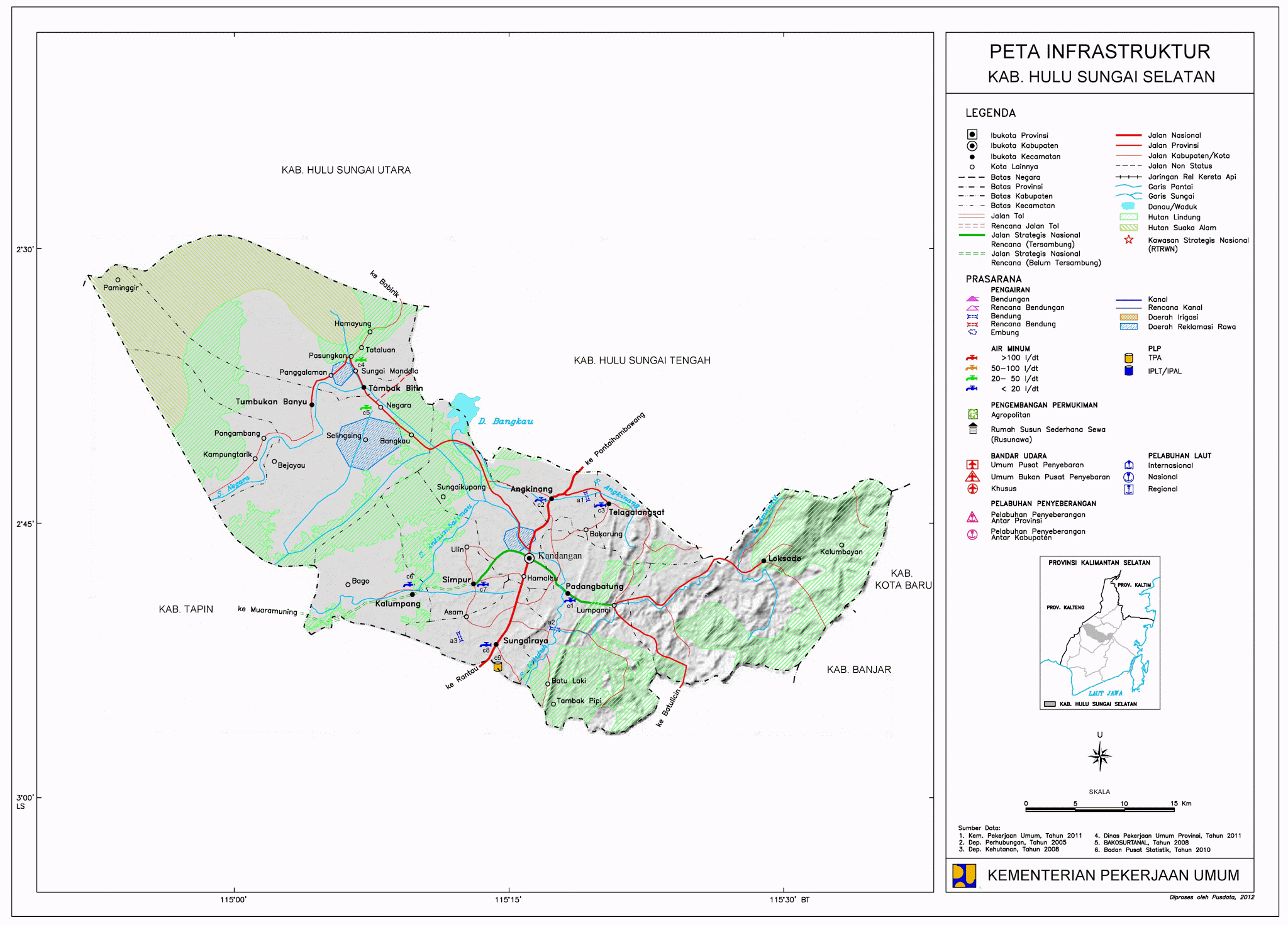 Peta Kota: Peta Kabupaten Hulu Sungai Selatan