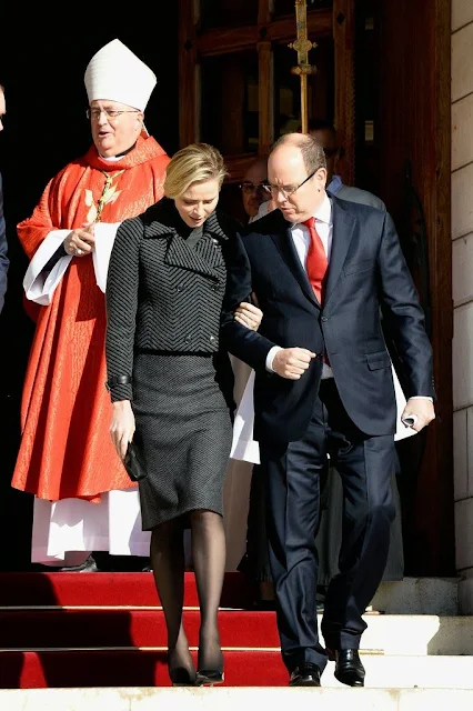 Prince Albert and Princess Charlene attended the Sainte-Devote ceremony in Monaco.