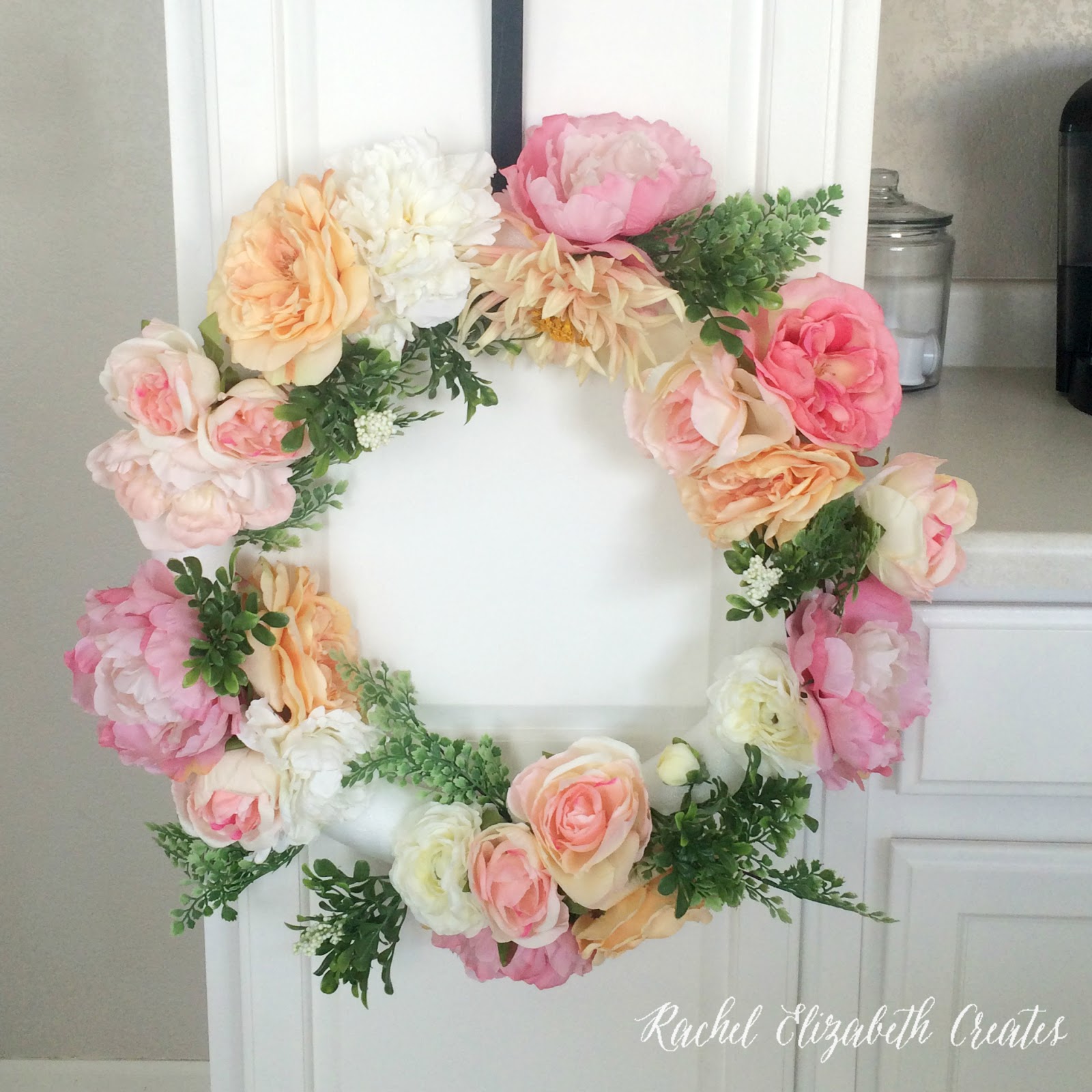 DIY Floral Wreath Tutorial Rachel Elizabeth Creates