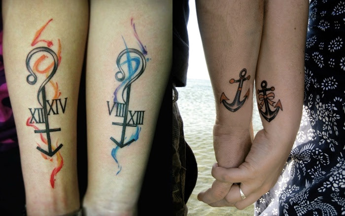 Anker Tattoo für Paare 12 stilvolle Arm Tattoo Designs für Paare