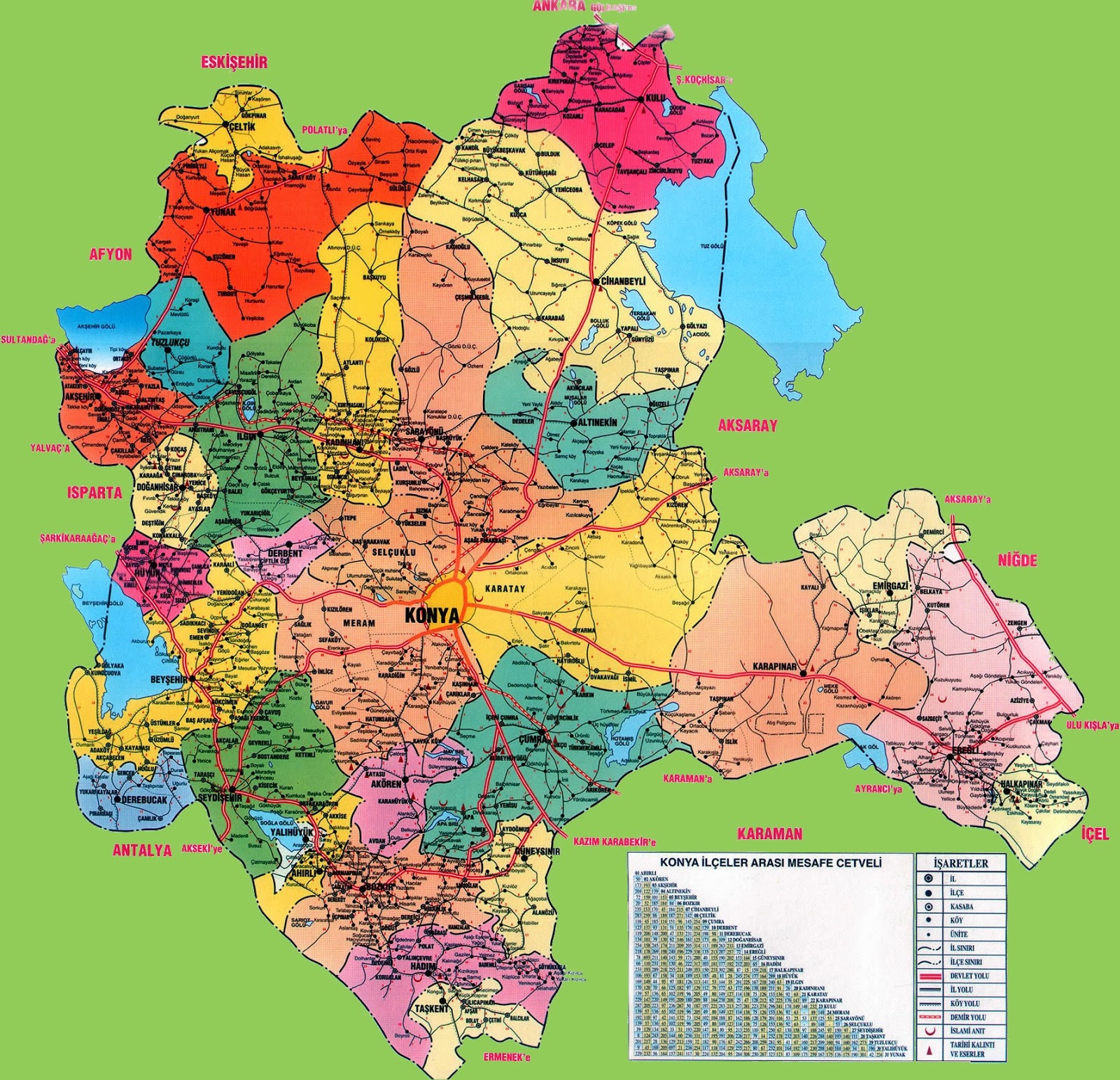 ILGIN ARAŞTIRMALARI: Konya İlçeleri Haritası
