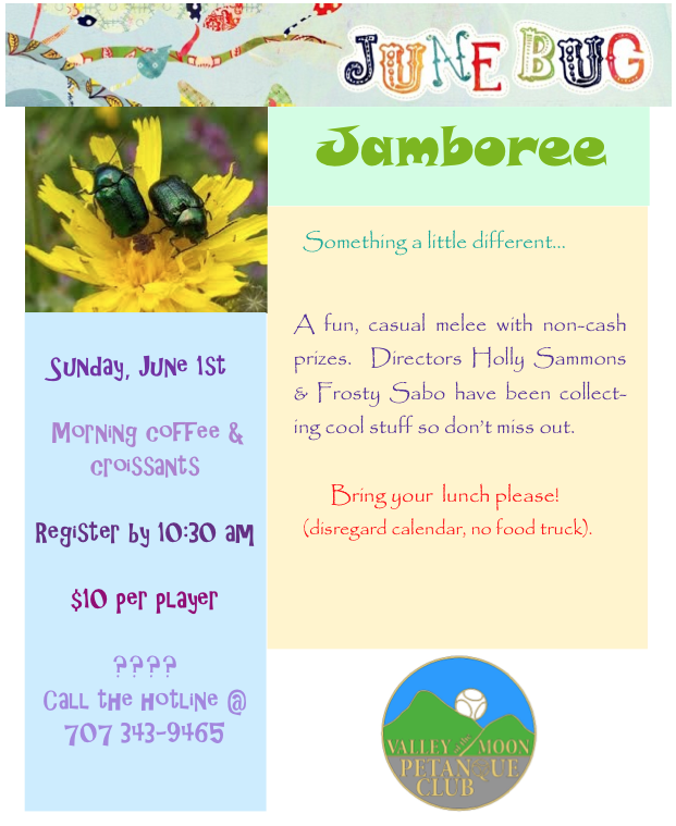 La Pétanque Marinière Valley of the Moon Pétanque June Bug Jamboree