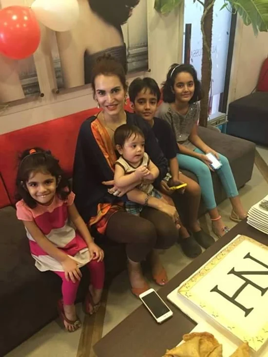 Nadia Hussain with her children