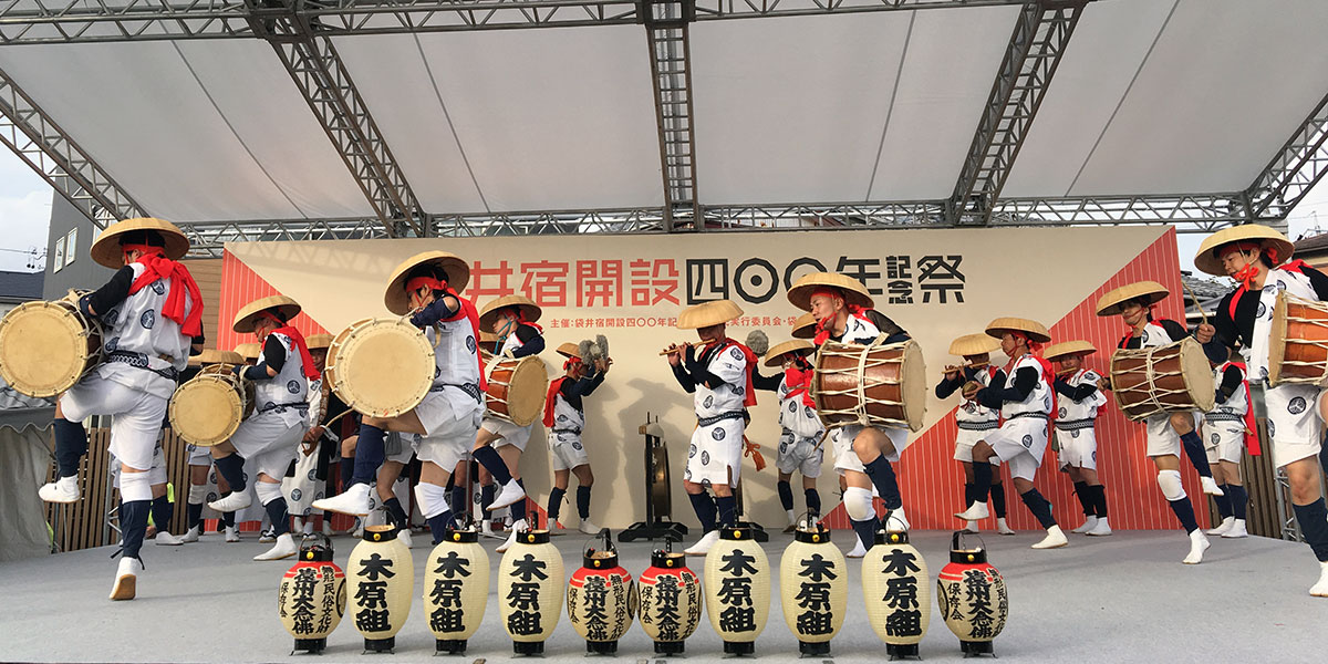 袋井宿開設400年祭でステージ披露された木原大念仏