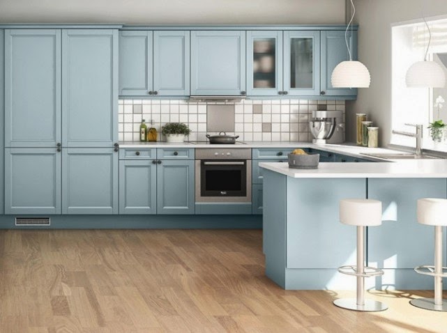 Cocinas de color celeste - Colores en Casa