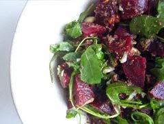 Beetroot Salad with Rocket and walnut pesto