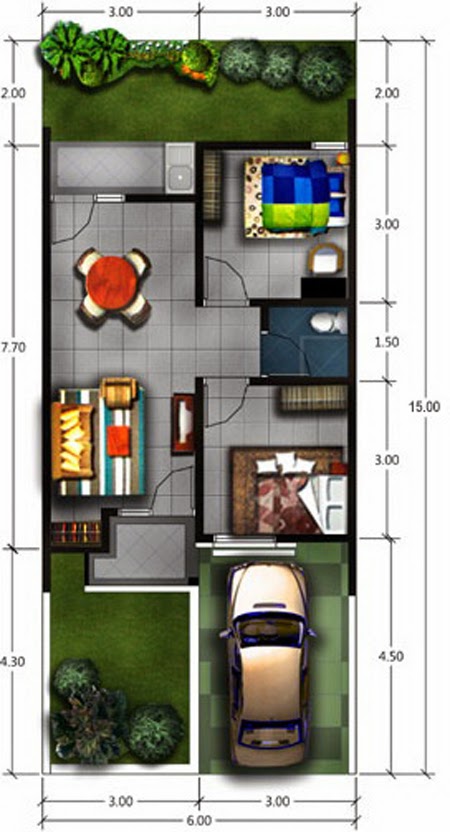  Denah  Rumah  Minimalis  Impian 1  Lantai  Desain Rumah 