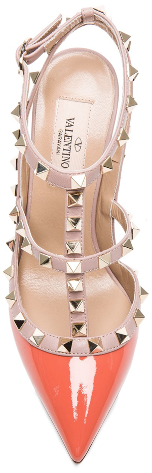 VALENTINO ROCKSTUD PATENT SLINGBACKS 