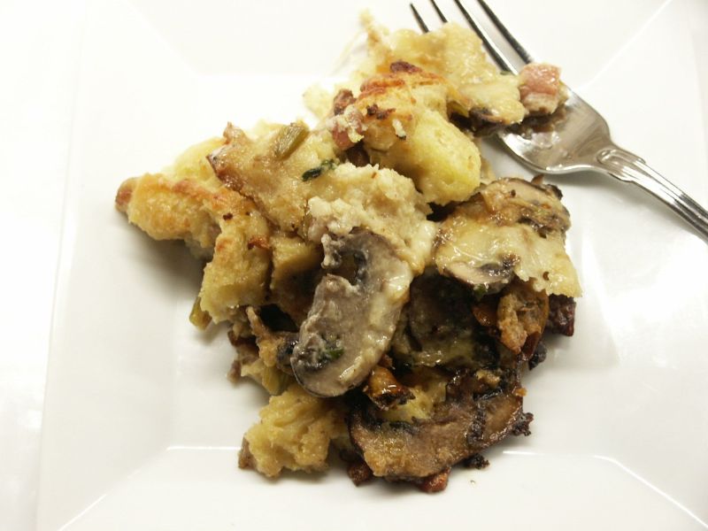 Moveable Feasts Ina's Leek and Mushroom Bread Pudding