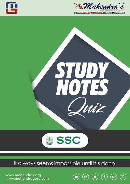 40 Most Important Study Notes Quiz For SSC CHSL| 02.03.18 40 Most Important Study Notes Quiz For SSC CHSL| 02.03.18