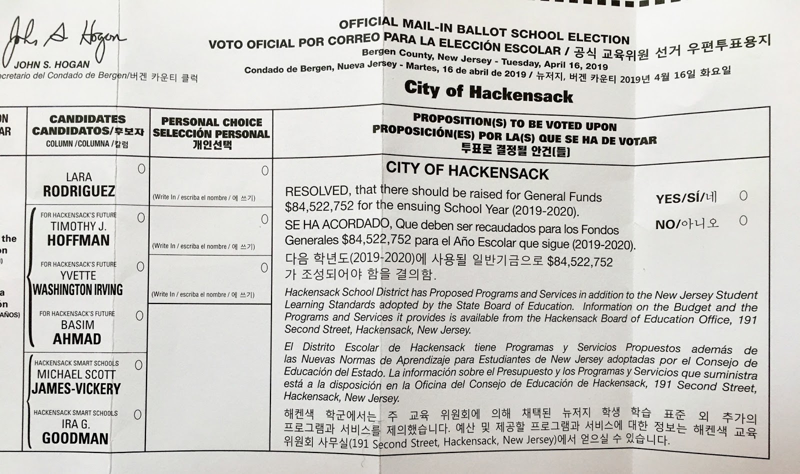 The Sasson Report Attention Hackensack taxpayers, you can reject a