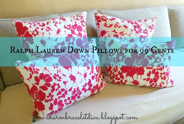 Ralph Lauren fuschia flowers down pillows