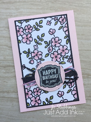 Jo's Stamping Spot - Just Add Ink Challenge #395 using Petal Passion DSP by Stampin' Up!
