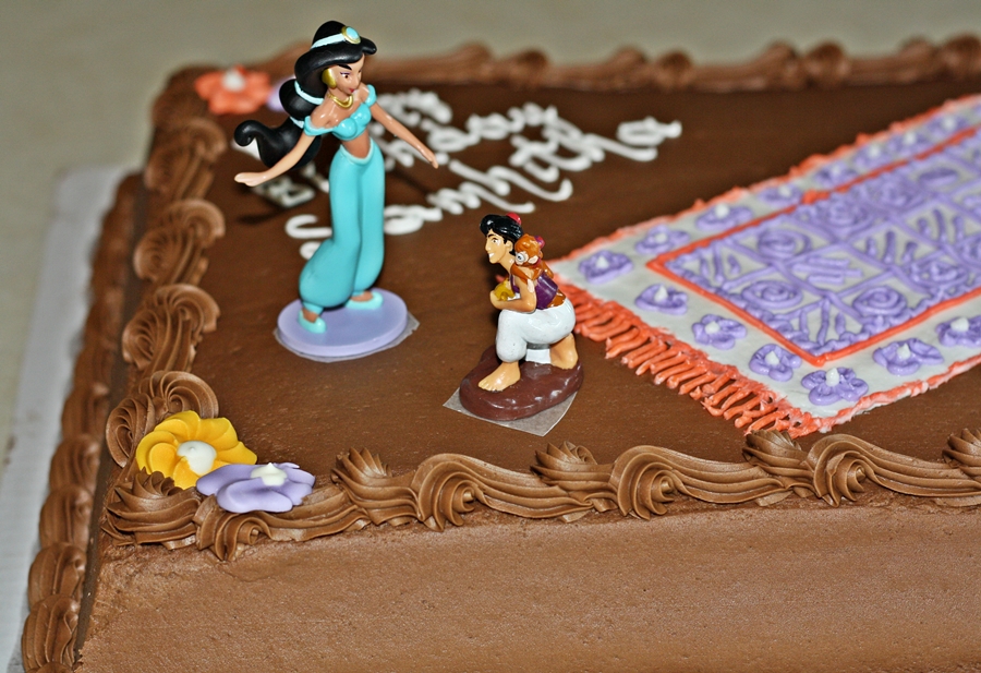 Versatile Vegetarian Kitchen Princess Jasmine and Aladdin themed birthday cake