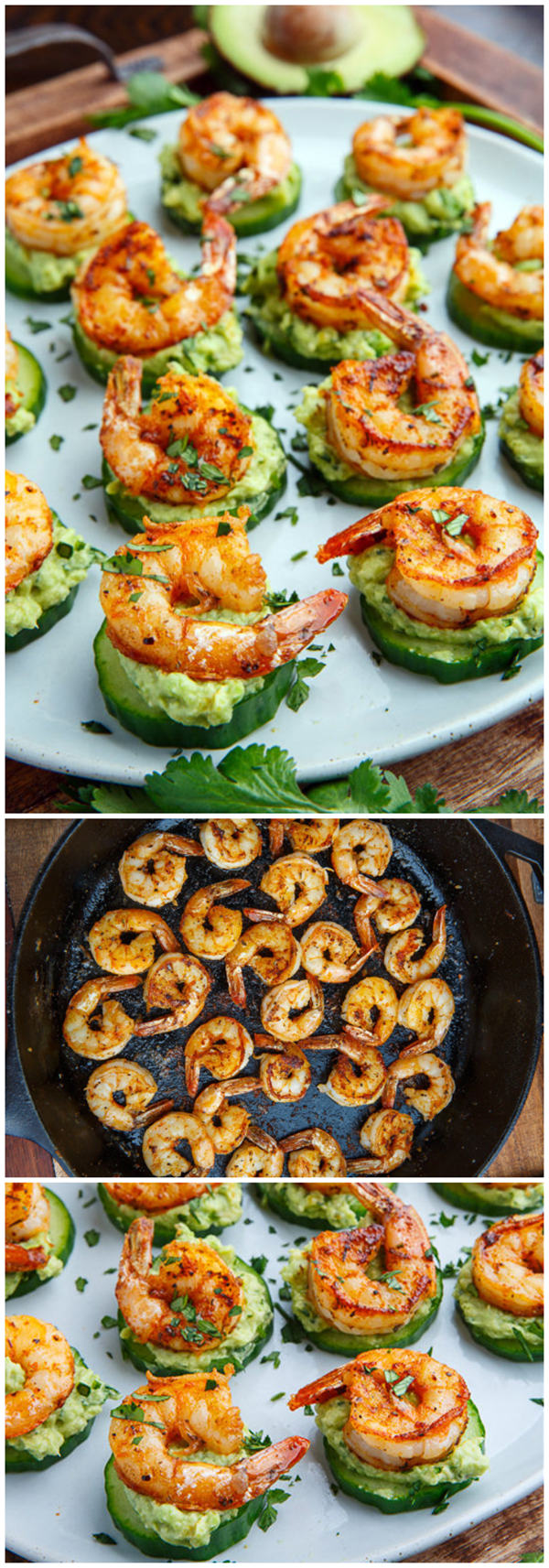 Blackened Shrimp Avocado Cucumber Bites