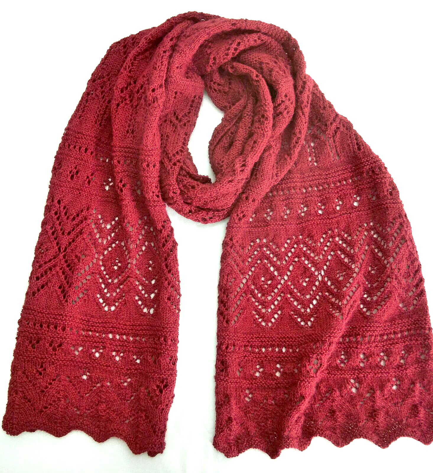 Bufanda Idea para tejer bufanda calada con lana de alpaca