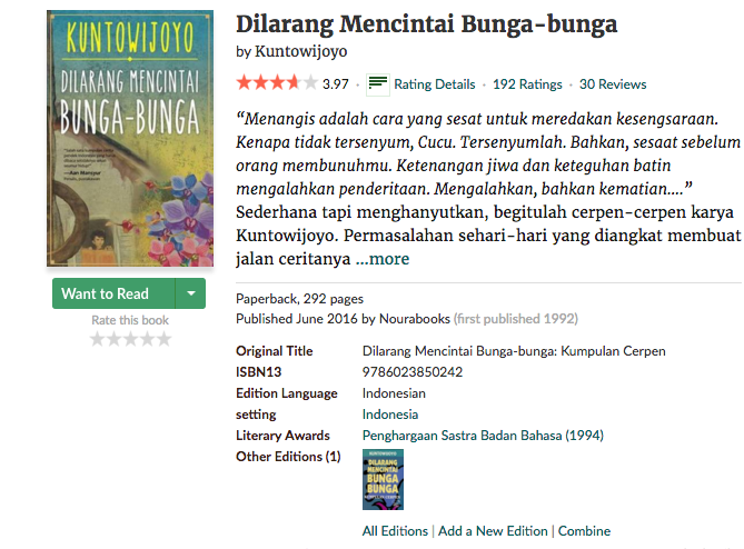 Tentang buku 2016 85 Dilarang Mencintai Bungabunga
