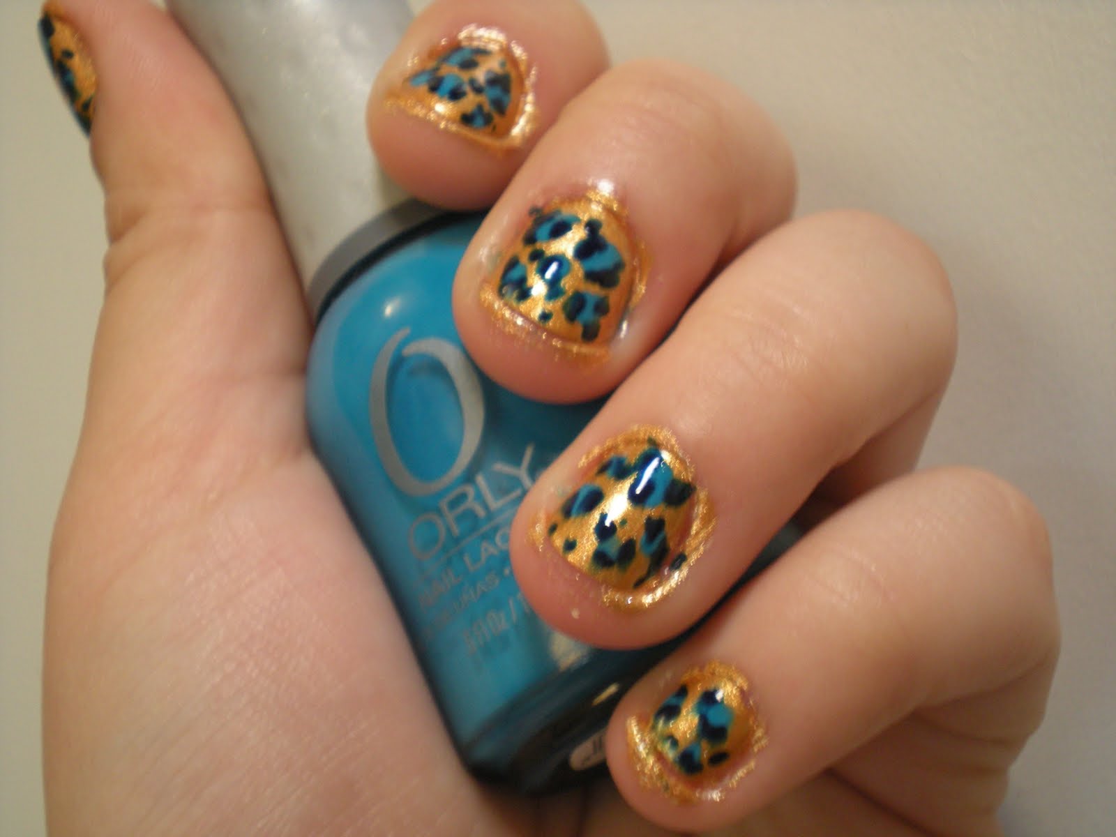 Blue and Gold Nail Designs