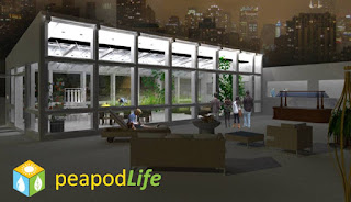Peapod Life Rooftop Garden with Indoor Ecosystem, image rendering by wobuilt.com