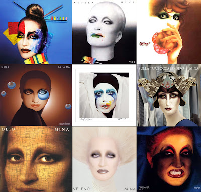 Lady Gaga Applause Album Cover Surrounded by Mina Album Covers