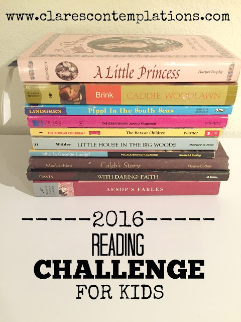Clare S Contemplations 2017 2016 Reading Challenge For Kids