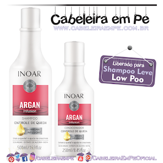 Shampoo e Condicionador Argan Infusion Controle de Queda - Inoar (Low Poo)