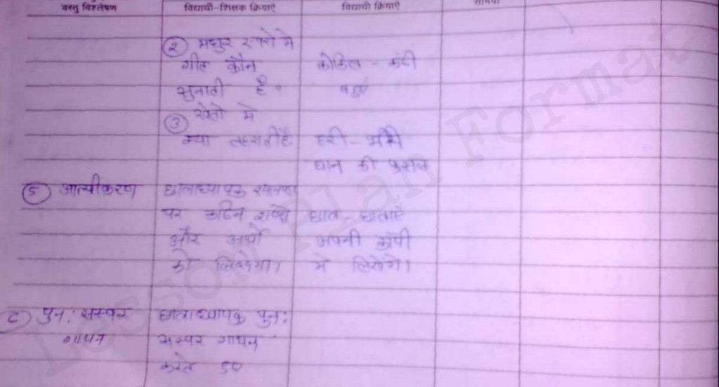 Hindi grammar Lesson Plan