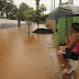 Rio Jataizinho transborda após fim de semana chuvoso