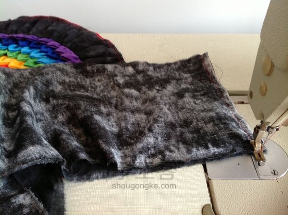 Patchwork cushion rainbow ~ Пэчворк подушка