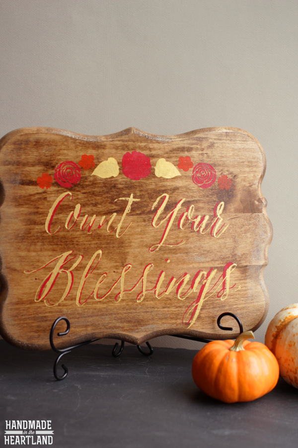 Count your blessings Thanksgiving Wood Sign
