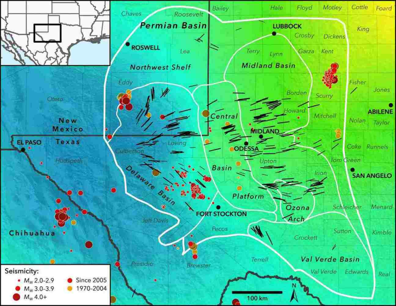 Seismic Stress Map Profiles Induced Earthquake Risk for West Texas, New