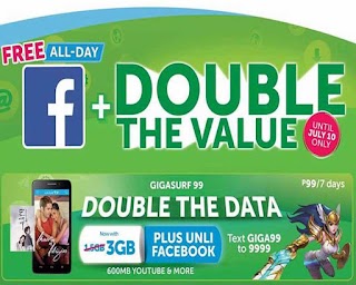 Smart Giga Surf 99 - 3GB Data, 600MB for Streaming and Unli FB Smart Giga Surf 99 - 3GB Data, 600MB for Streaming and Unli FB