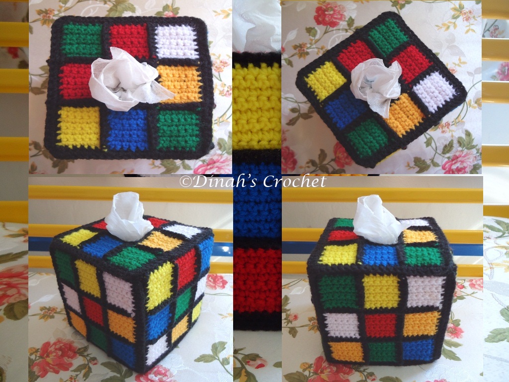 Dinah Crochet Crochet Rubik's Cube Tissue Box Cover