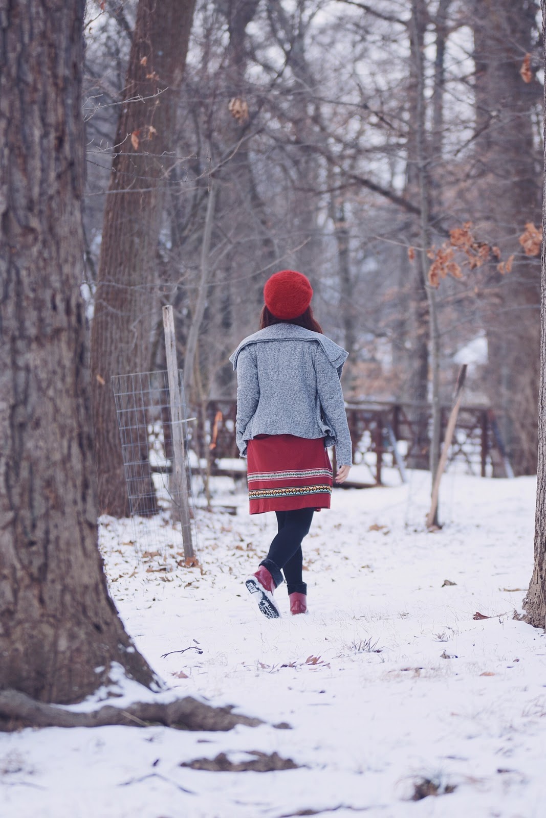 Red & Gray by Mari Estilo Wearing: Coat: Gamiss  Dress: Romwe Hat: TwinkleDeals