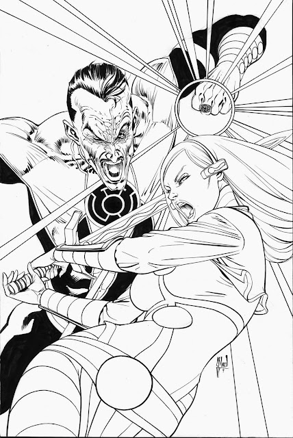 SINESTRO #7 cover process by Guillem March
