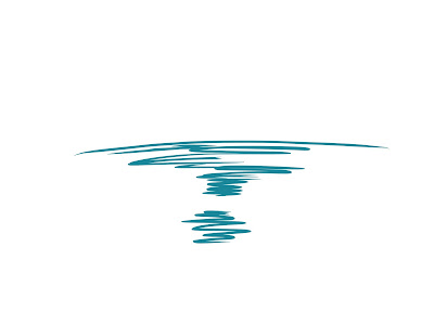 アイコン 「夕方」 (作: 塚原 美樹) ～ 水平線を描き、その下側に海を描く