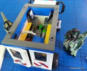 Jurassic World LEGO inside mobile vet unit 