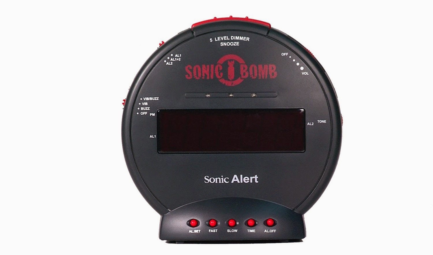 Sonic Alarm Clock Radio: Boom SBB500ss Sonic Bomb Loud Plus Vibrating