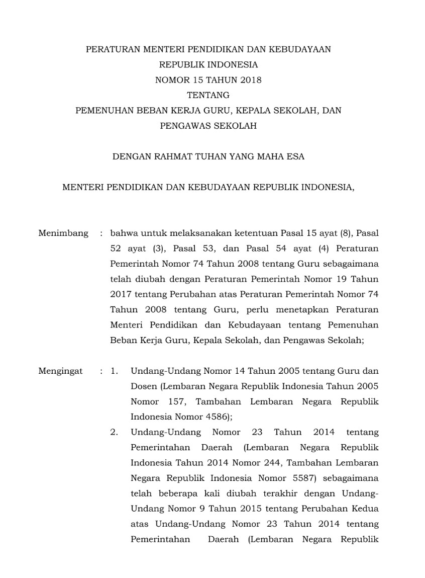 √ √ Download Permendikbud No 15 Tahun 2018 beserta Lampiran √ √ Download Permendikbud No 15 Tahun 2018 beserta Lampiran