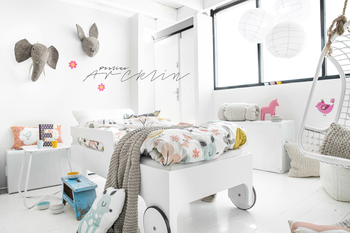 Rafa-kids WHITE toddler bed & Moshi Moshi Kids © Paulina Arcklin Photography + Styling