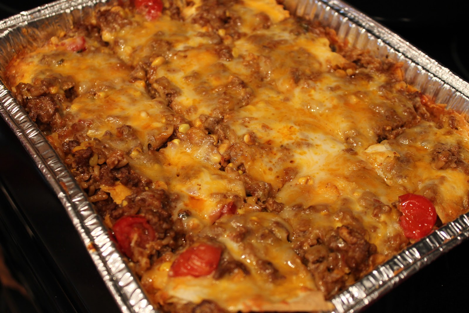 Never trust a skinny cook.... Beef enchilada casserole