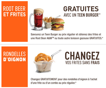 A&w coupons rabais