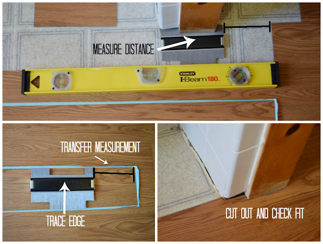 Use a Contour Gauge to Make Complicated Cuts in Vinyl Floor Tiles