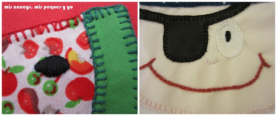 mis nancys, mis peques y yo, aprende a coser pequeños bordados, ejemplos