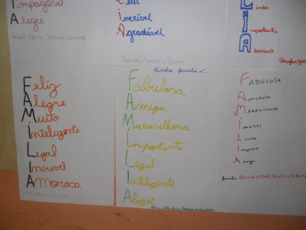 Escola Afonso Bedinot: ACRÓSTICO – FAMÍLIA
