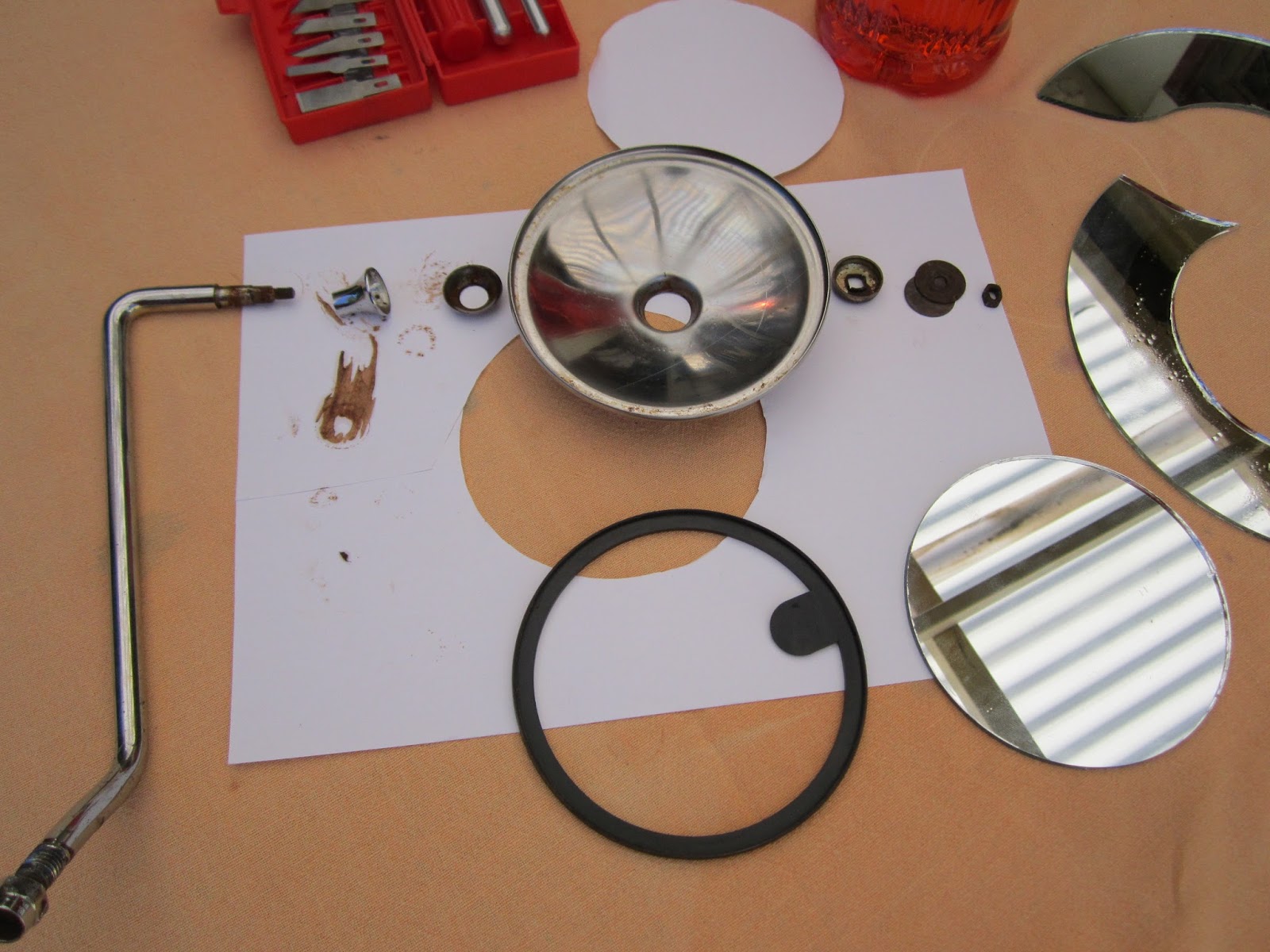 Restoration Yamaha RD125 A Fixing broken Tanaka mirror Yamaha